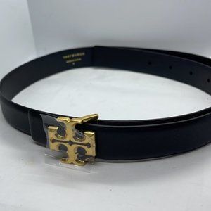 Brand New Never Worn Tory Burch Black belt with Gold Buckle